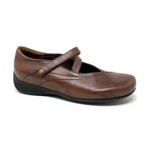 Wolky PASSION Z-Strap Mary Jane Shoes Size 42 Cognac Vegi Leather NIB